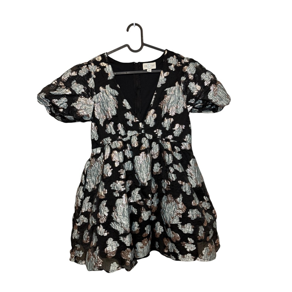 Elegant Black and Silver Mini Dress